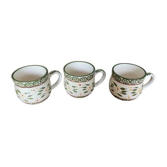 Set of 3 Temp-tations Old World Green 12 oz Mugs - Picture 2 of 12